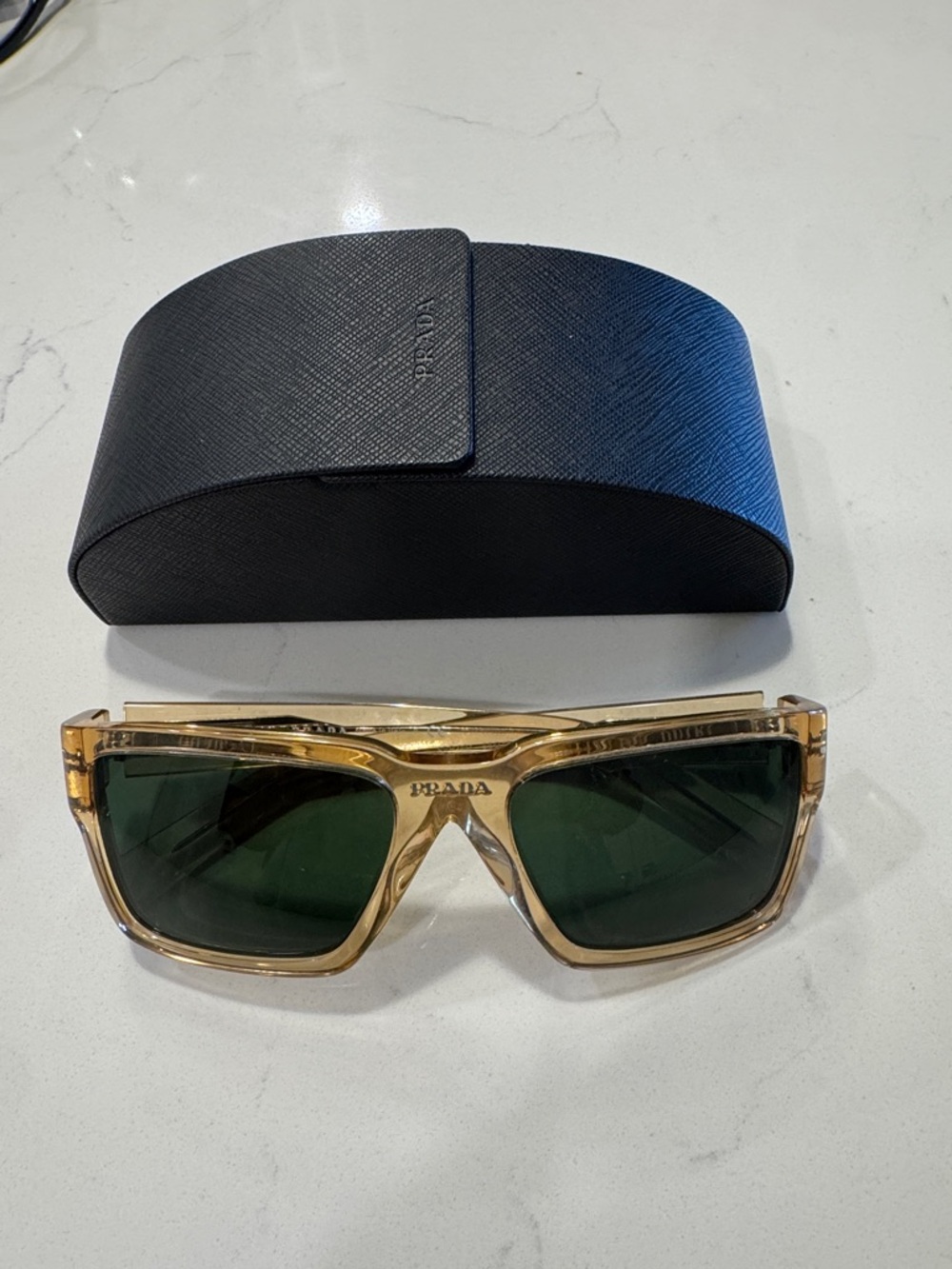Prada Gold-Tone Frame Sunglasses